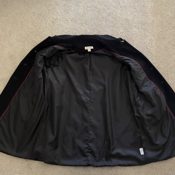 Preston & York Wool Trench Coat with Hot Pink Lining Trim NWOT sz 12 - Picture 4 of 9